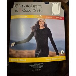 Climate Right Cuddl Duds Women's Stretch Fleece Long Sleeve Crew XS(1600-2/6)